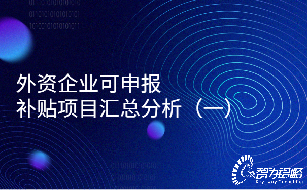 外資企業(yè)可申報補(bǔ)貼項目匯總分析（一）