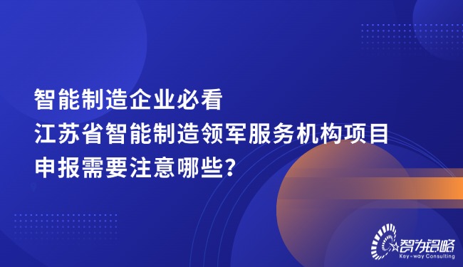 智能制造企業(yè)必看，江蘇省智能制造領(lǐng)軍服務(wù)機(jī)構(gòu)項(xiàng)目咨詢需要注意哪些？